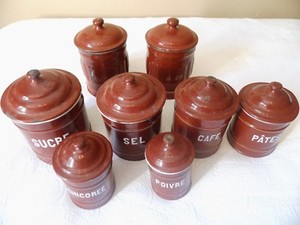 Details About French Vintage Enamel Kitchen Containers 8 Details About French Vintage Enamel Kitchen Containers 8