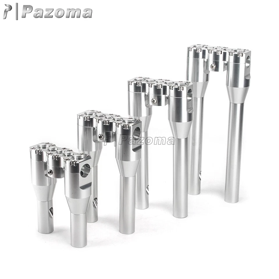 Kit Elevadores de Manillar Cromo 6" 8" 10" 12" Elevación para Harley Davidson Barra de 1"" 25 mm Foto 3 de 4