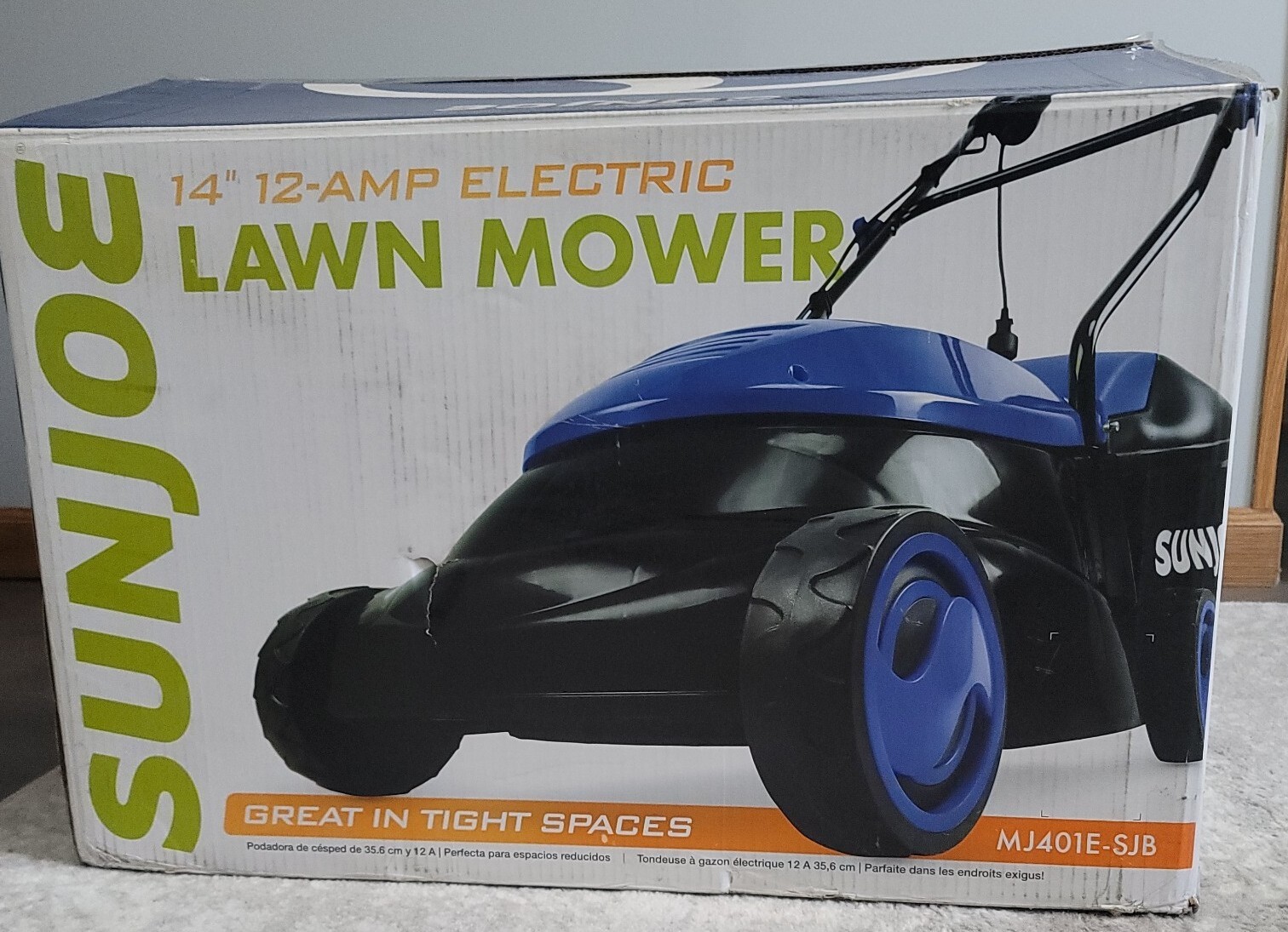 Sun Joe MJ401E 14" Electric Lawnmower 12Amp Blue New Open Box eBay