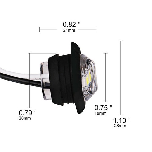 12v AMBER 3 LED ROUND RECESSED MARKER LIGHT 30MM DIAMETER WITH 300MM LEAD - Picture 4 of 6