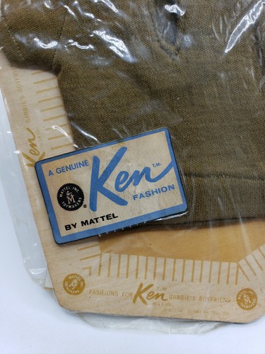 Vintage 1961 Ken Fashion Pak Olive Green Polo Shirt Barbie Clothing Clothes - Picture 4 of 8