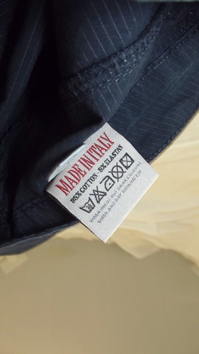 Carlo Chionna Pantalone Da Donna W24 W25 W26 Small S Bootcut Blu Gessato Cotone - Imagen 20 de 24