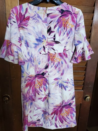 TRINA TURK Ruffle Half Sleeve Floral Dress Size 2 (NewwithTags) $298 - Picture 4 of 7