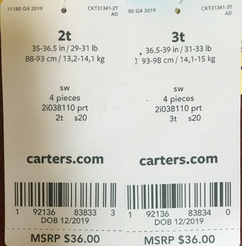 Carter's Baby/Toddler Girl Snug Fit Short Sleeve Pajama Sets 4-PC Sz: 12M-5T $36 - Picture 3 of 11