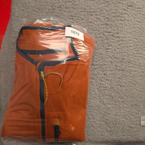 REI Herren Large Fleecejacke Orange Polartec Full Zip Outdoor Wandern Retro - Bild 13 von 13