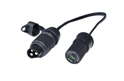 2-fach USB Ladekabel mit 3-Pol Stecker auf USB A+C für Trecker, Landmaschinen