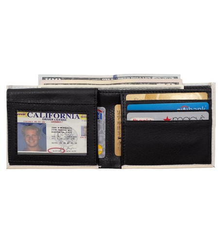 USA $100 One Hundred Dollar Bill Print Men's Leather Bifold Novelty Wallet - Picture 9 of 12
