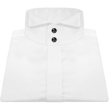 High Wing Collar Men's White Hidden Buttons Concealed Placket Reception Shirt