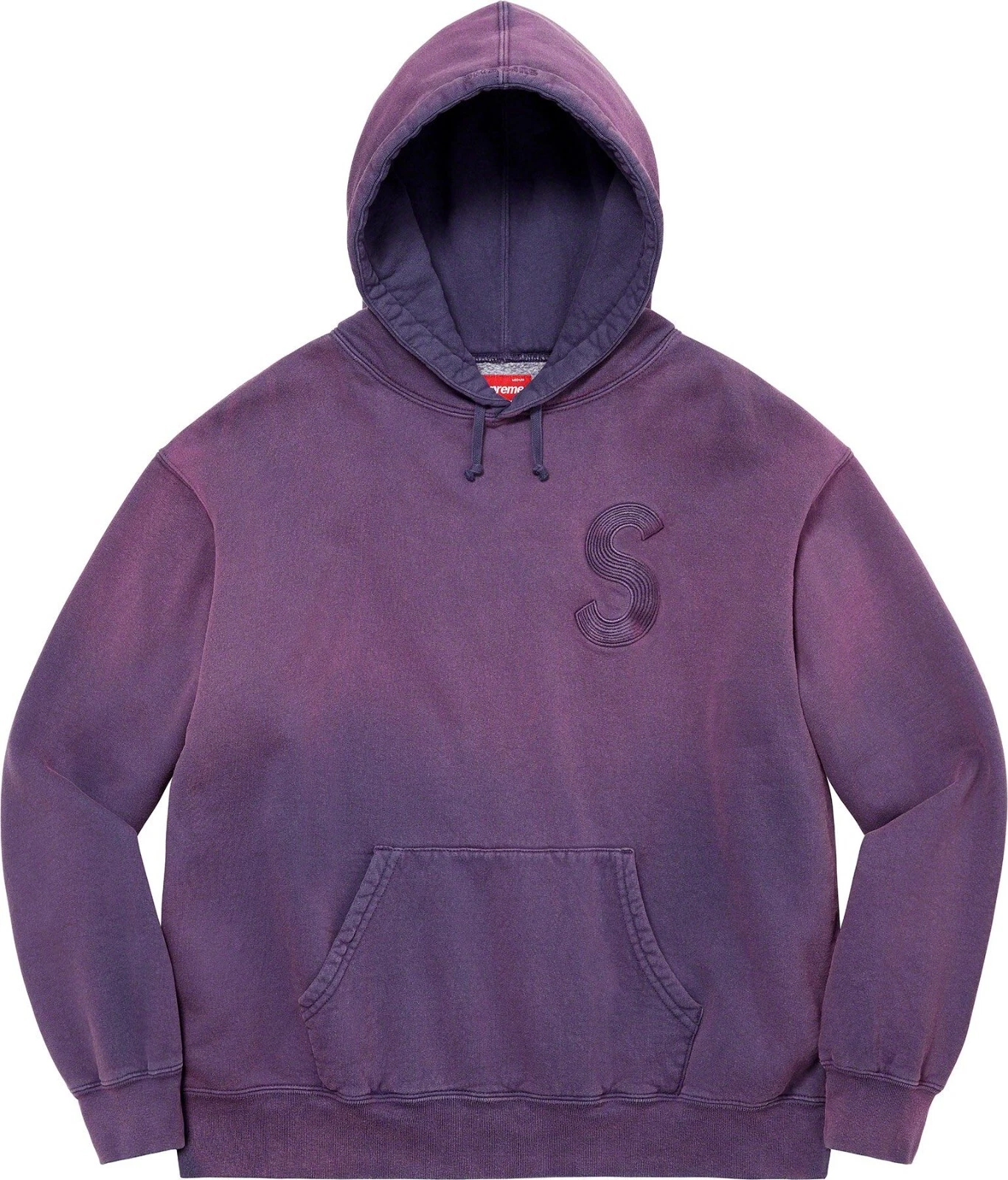 Sweat à capuche SS23 Supreme Overdyed logo S (violet XL)