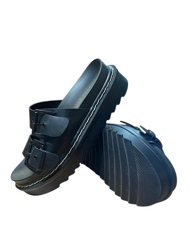 Madden Girl Black Double Buckle Platform Sandals Women’s Size 8 - Picture 1 of 13