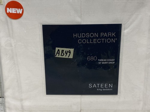 Hudson Park 680 TC Supima Cotton Sateen King Bedskirt Vanilla Sky New - Picture 2 of 4