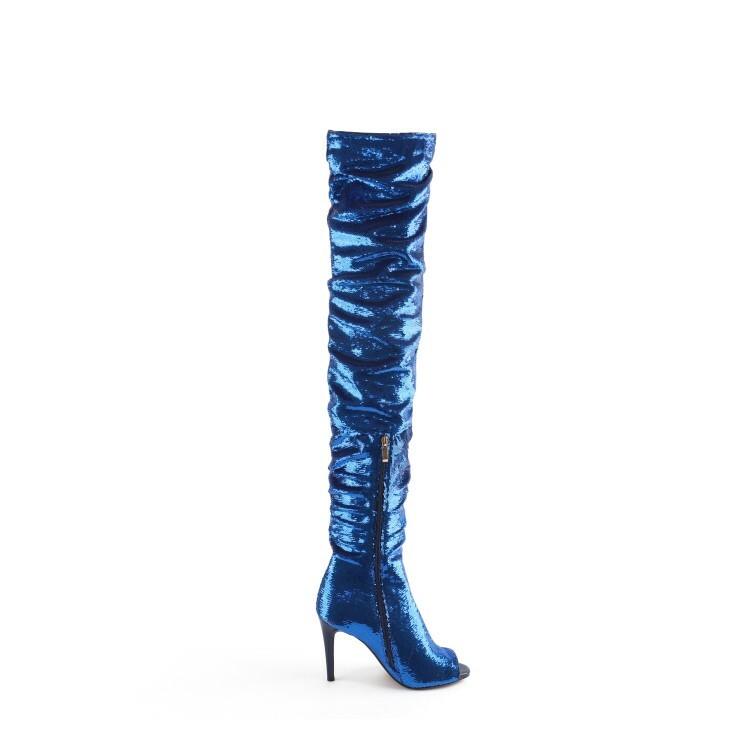 Damenschuhe High Heels Pailletten Peeptoe Overkneestiefel Nachtclub Laufsteg TOP Damenschuhe High Heels Pailletten Peeptoe Overkneestiefel Nachtclub Laufsteg TOP