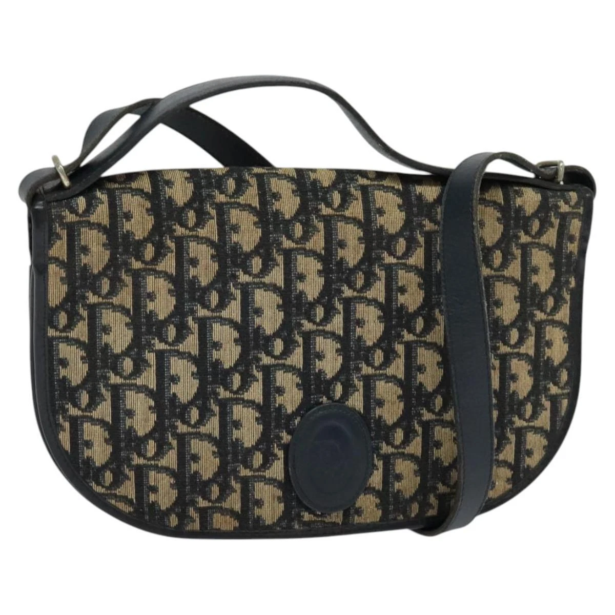 Sac bandoulière Christian Dior trotteur toile bleu marine authentique MY396