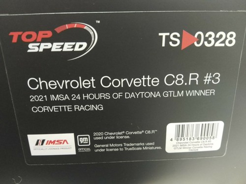Tsm Top Speed Chevrolet Corvette C8 R #3 Imsa 24H Daytona 2021 1/18 Ts0328 - Picture 3 of 3