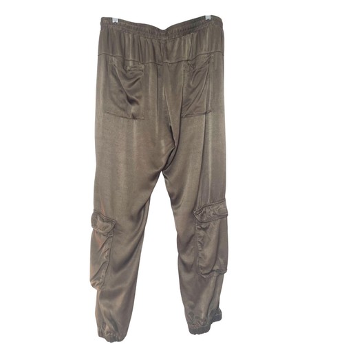 Johnny Was Ramble Cargo Pull on Pants Women's Size Medium Brown Sateen Color - Picture 2 of 10