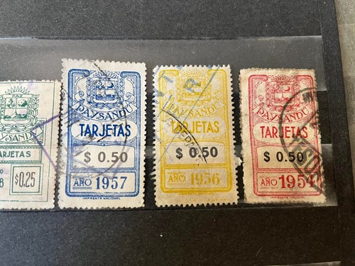 1940s & 1950s Uruguay revenue stamps PAYSANDU Municipal MIXED TAXES group x 6 - Picture 4 of 4