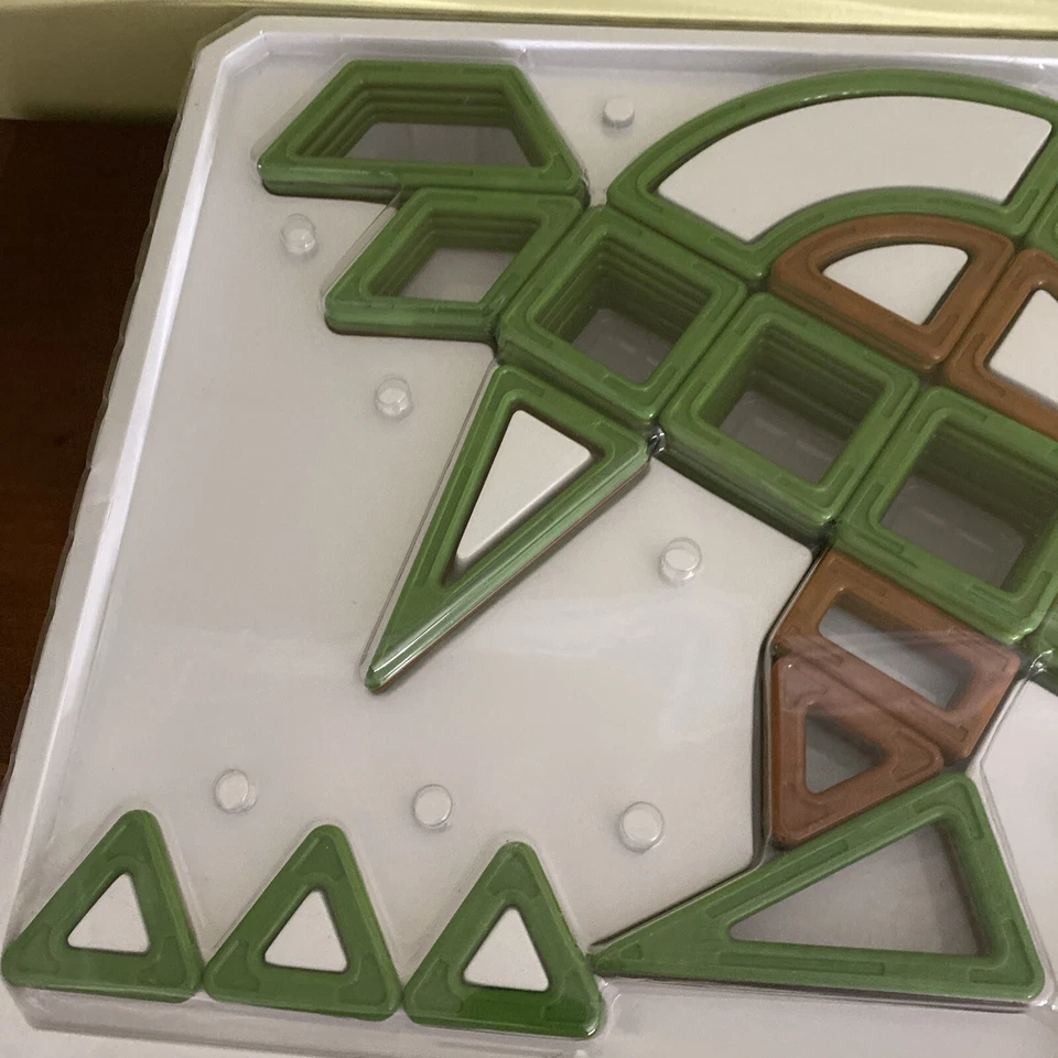 RARE Magformers 64 pc Dinosaur Dino Magnetic STEM Kids Toy Set Missing 1 Square - Image 4 of 4