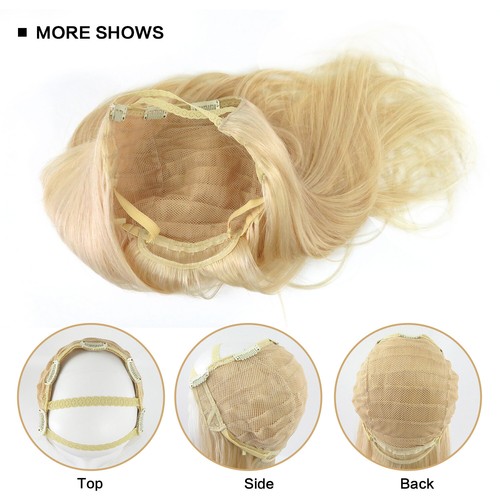 3/4 U Part Half Wig Real Human Hair Straight BrownBlonde Highlights Machine Weft - Picture 9 of 45