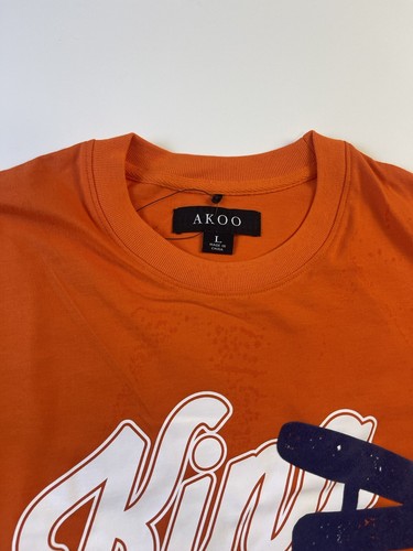 MENS 100% AUTHENTIC AKOO LONG SLEEVE T-SHIRT SIZE Large & Color Orange - Picture 2 of 5