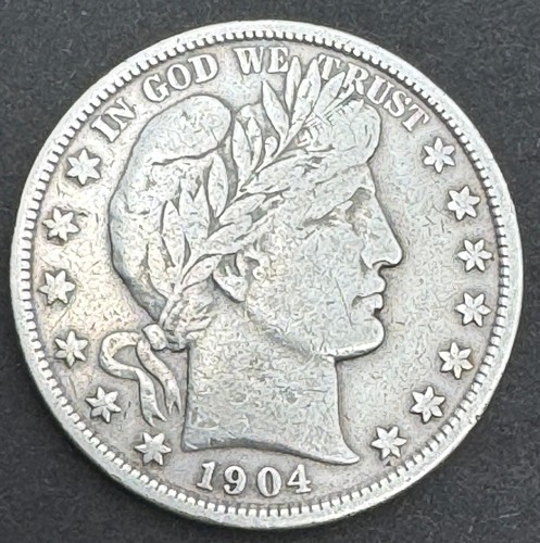 1904 P Barber Silver Half Dollar Coin 50 Cent Coin