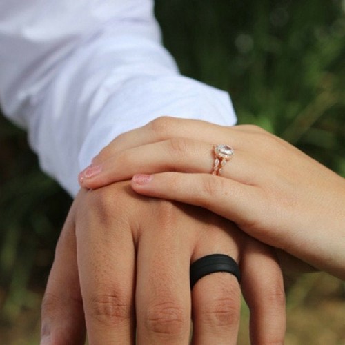 Personalized Mens Silicone Wedding Ring Band Custom Engraved by AERA RINGS - Picture 6 of 18