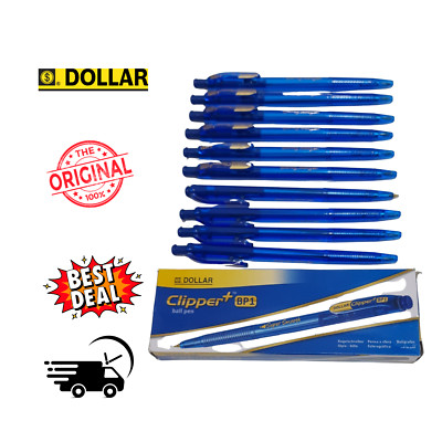 Dollar Clipper Plus BP1 Gel Pen - Retractable Ballpoint Pens 10 PC Blue Ink
