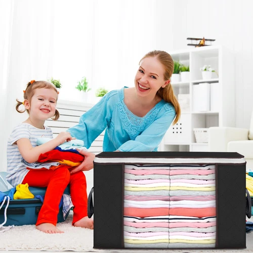 Large Anti Dust Clothes Storage Bag Quilt Blanket Storage Sort Home Organizer US - Bild 22 von 43