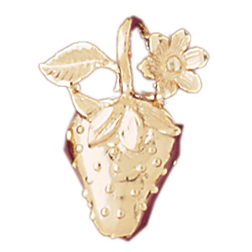 NEW 14k YELLOW gold STRAWBERRY FRUIT CHARM PENDANT SLIDE JEWELRY NEW 14k YELLOW gold STRAWBERRY FRUIT CHARM PENDANT SLIDE JEWELRY