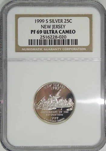 1999-S  3rd State Quarter - New Jersey Silver Proof  NGC PF69 Ultra Cameo