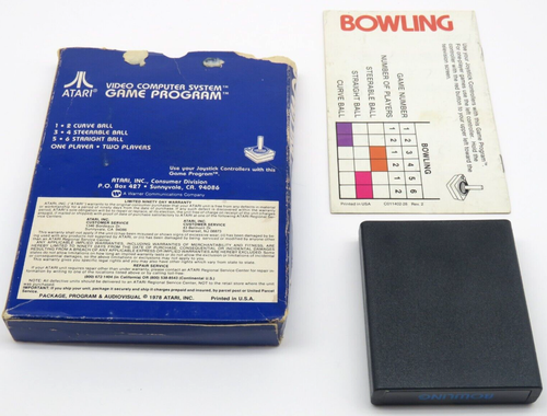Bowling (Atari 2600, 1978) By Atari (Box, Cartridge & Manual) NTSC - Picture 2 of 15