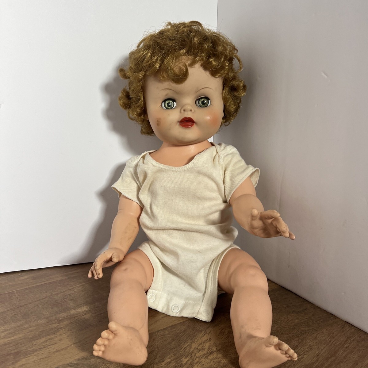 Vintage 1956 Betsy Wetsy Doll 13.5” IDEAL TOY GreenEyes