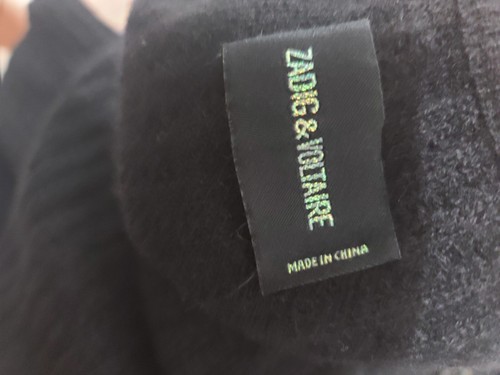 Zadig & Voltaire Cashmere Sweater NWT SIZE LARGE Top Black - Picture 4 of 9