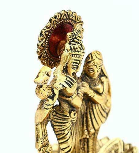Radha Krishna Idol Statue with Flute for Pooja and Worship - Picture 4 of 4