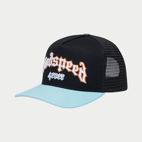 Godspeed GS FOREVER TRUCKER HAT (Black/Light Blue/Orange) Authentic Brand New - Picture 2 of 4