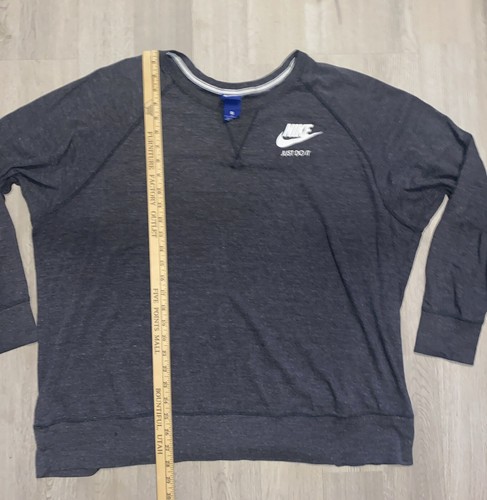 VINTAGE Nike 90s Y2K Just Do it Light Weight Sweatshirt Blue Tag Gr. 3XL grau - Bild 8 von 12