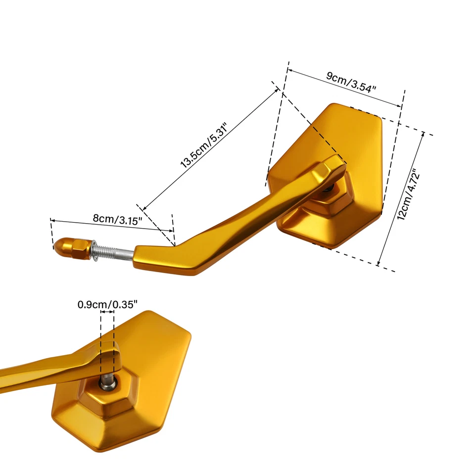 Espejos retrovisores dorados aptos para Harley Touring Street Road Electra Glide 1982-25 Foto 3 de 4