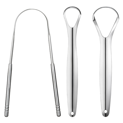 Stainless Steel Tongue Scrapers - Set of 3 Portable Adult Tongue Cleaners - Picture 11 of 12