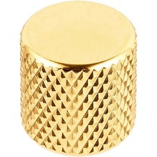 NEW 1 Gold Brass Flat Barrel Knobs w/ Set Screw for Telecaster, Bass 6mm ID