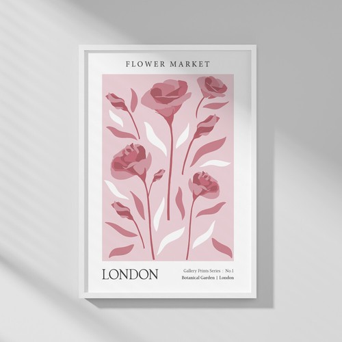 Pink Botanical Wall Art Prints Flower Market Living Room Posters Pictures Décor - Picture 3 of 6