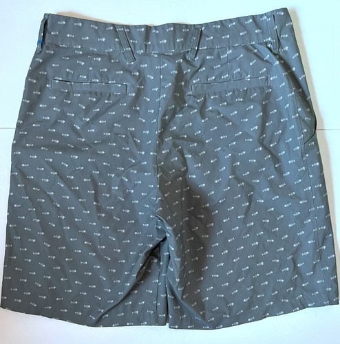 CHAMPION - Men's Gray Fish Skeleton Bones Chino Golf Shorts - Size 36x10 - Picture 2 of 7
