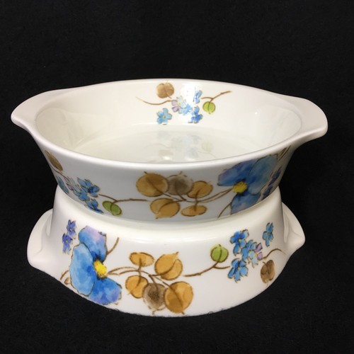 Mikasa Blue Ginger Ceram Finger Handled Lugged Soup Bowls Lot of TWO - Picture 2 of 12