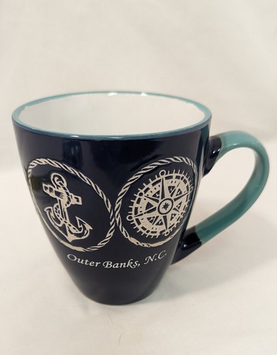 NAVY BLUE Outer Banks North Carolina Lighthouse ANCHOR Compass CLIPPER SHIP - 第 9/9 張圖片