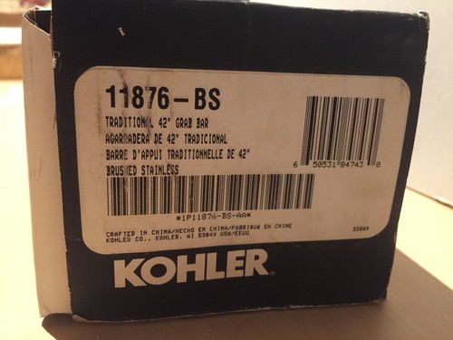 Kohler K-11876-BS, Traditional 42-Inch Grab Bar, Brushed Stainless - Picture 6 of 10