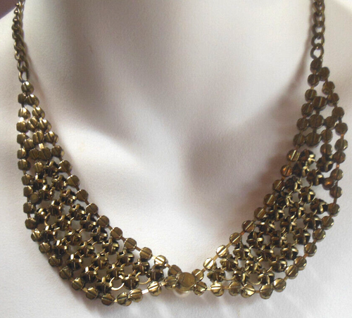 "Collar babera de imitación de perlas y topacio imitación de colección 20" - Imagen 3 de 4