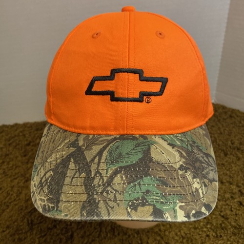 Wisconsin Chevy Dealers Cap Chevrolet Camo Orange Hat Bowtie Hunting Blaze EUC - Picture 2 of 9