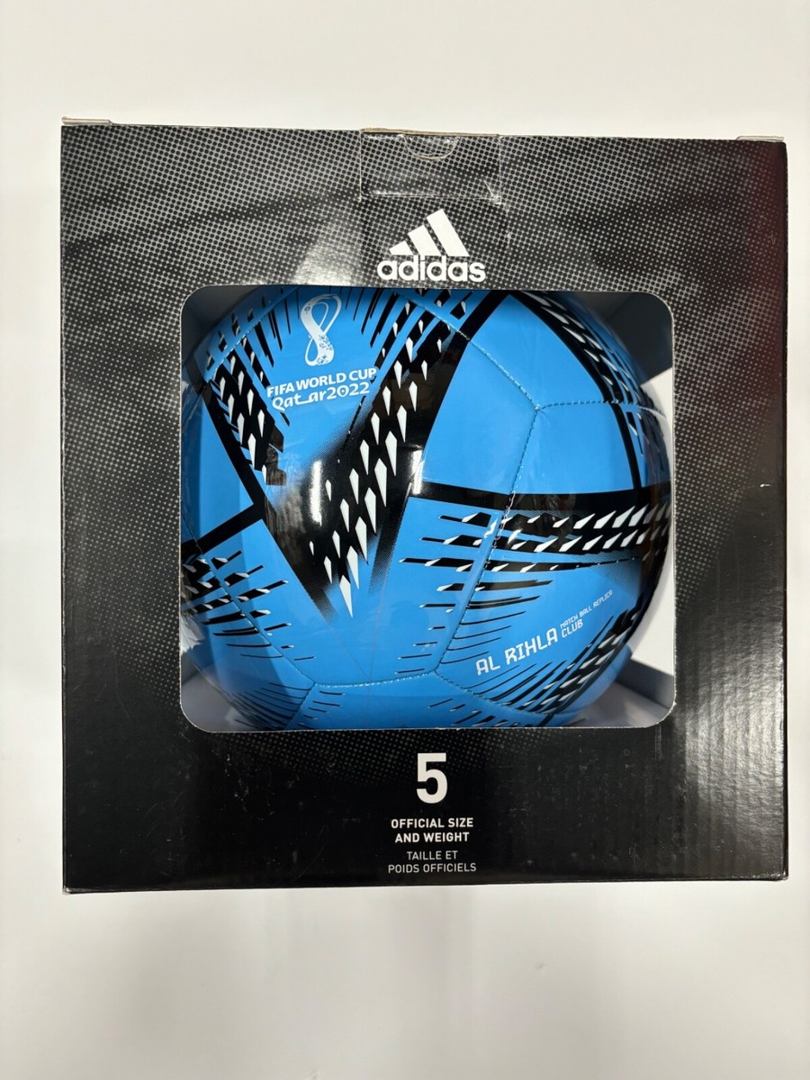 SOCCER BALL-ADIDAS-QATAR 2022-REPLICA-SIZE 5-BLUE&BLACK IN