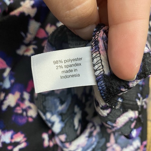 Lane Bryant Blouse Shirt Tunic Top Women Plus Size 20 Black Pink Blue Floral - Picture 9 of 12