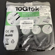 2 Packs Mini SAS SFF-8643 to SFF-8643 Cable 100-Ohm 0.8 Meter 10Gtek USA SHIP!