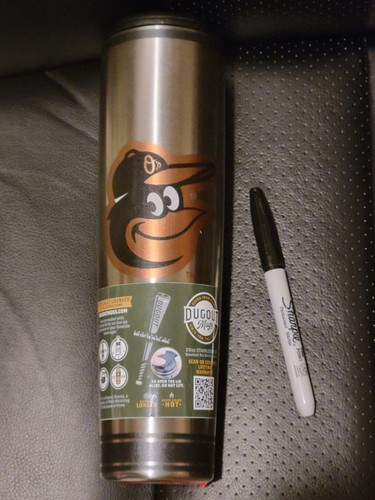 Baltimore Orioles Dugout Mug metal baseball bat drink cup tumbler NEW w/ LABELS