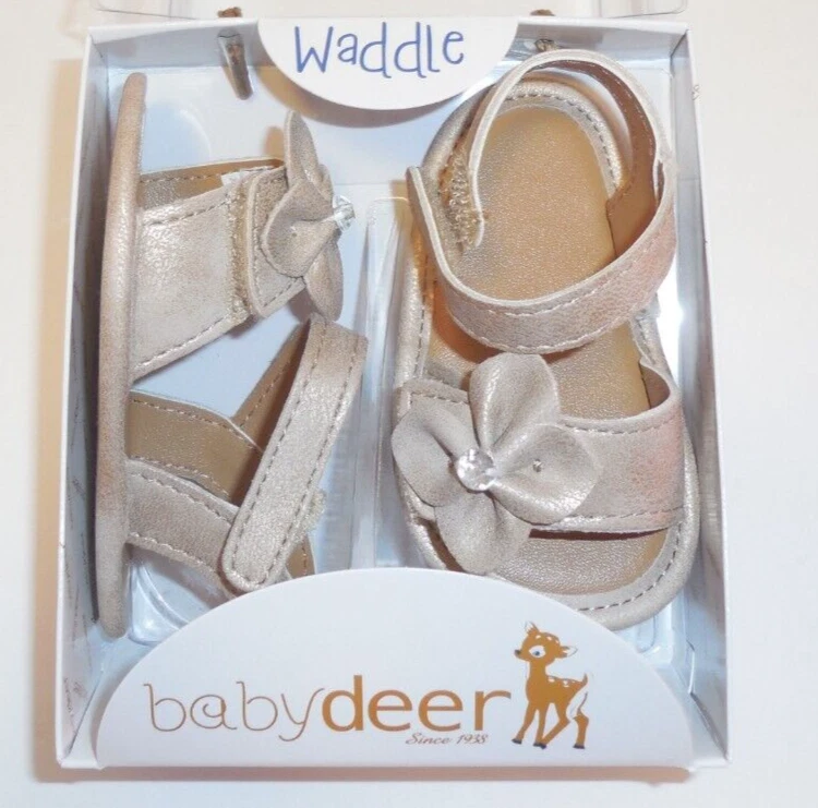 Bebé Ciervo Waddle 1 Niñas Sandalias Zapatos Marrón Tostado Talla 2-3 Meses Recién Nacido Foto 2 de 3